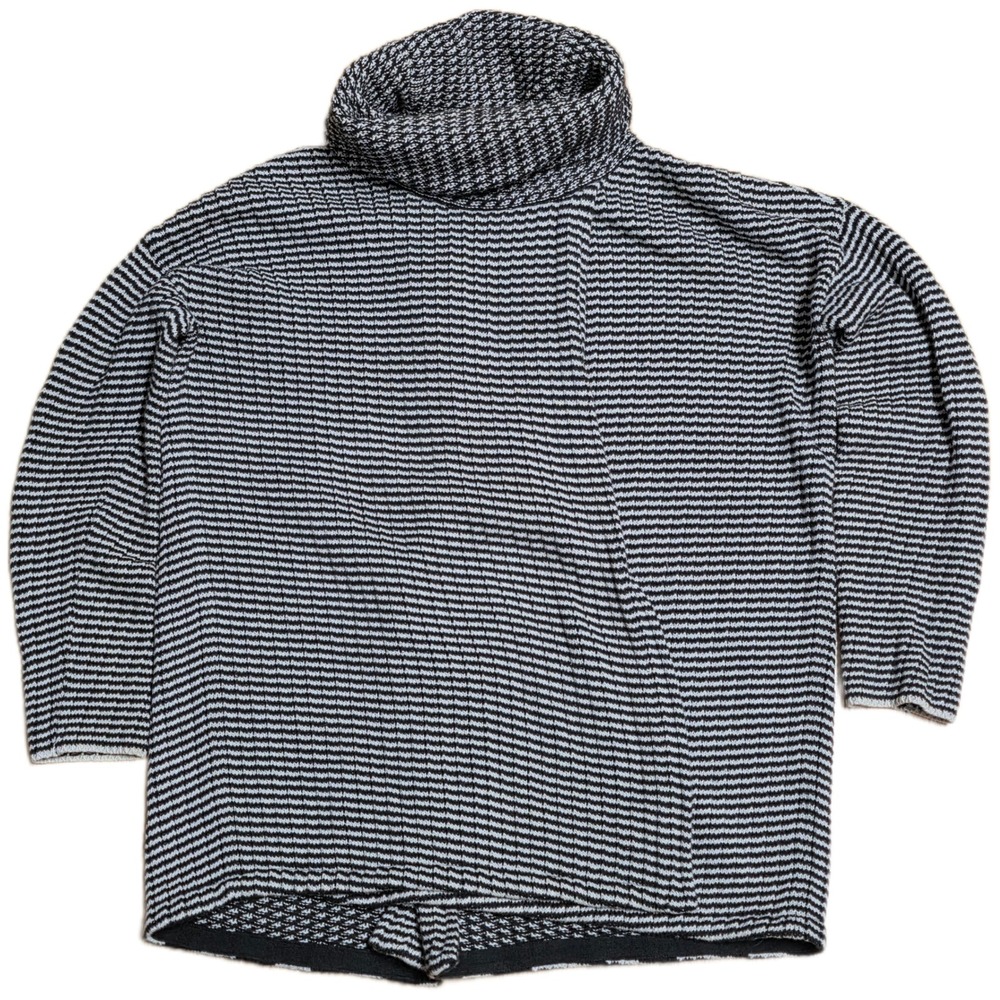 Cabi Fergie Turtleneck Knit Sweater Women's Size M Striped Split Front‎  Back